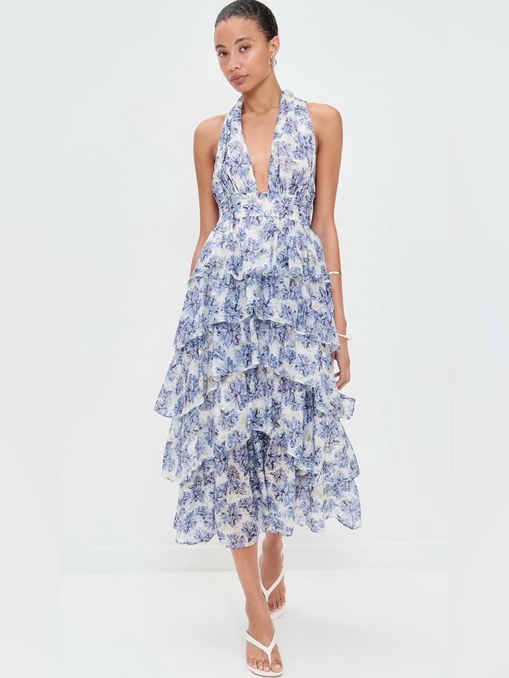 En Saison odessa sleeveless tiered midi dress
